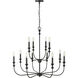Savanne 12 Light 33.9 inch Matte Black Chandelier Ceiling Light
